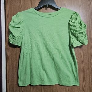 Ontwelfth Green Y2k Bubble Sleeve Short Sleeve Tee Size Small 100% Cotton!